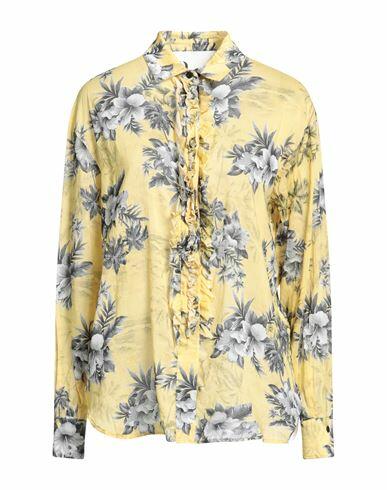 8pm Woman Shirt Yellow Cotton, Silk Cover