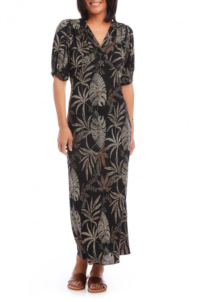 Karen Kane Palm Print Puff Sleeve Maxi Dress Cover