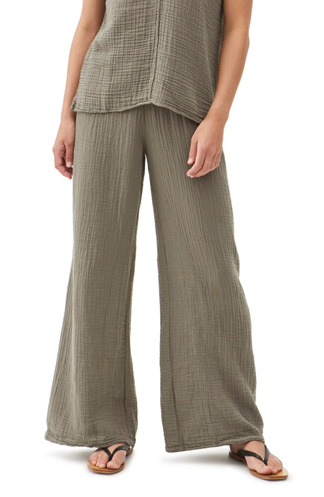 Michael Stars Smocked Wide Leg Pants in Olive Cover