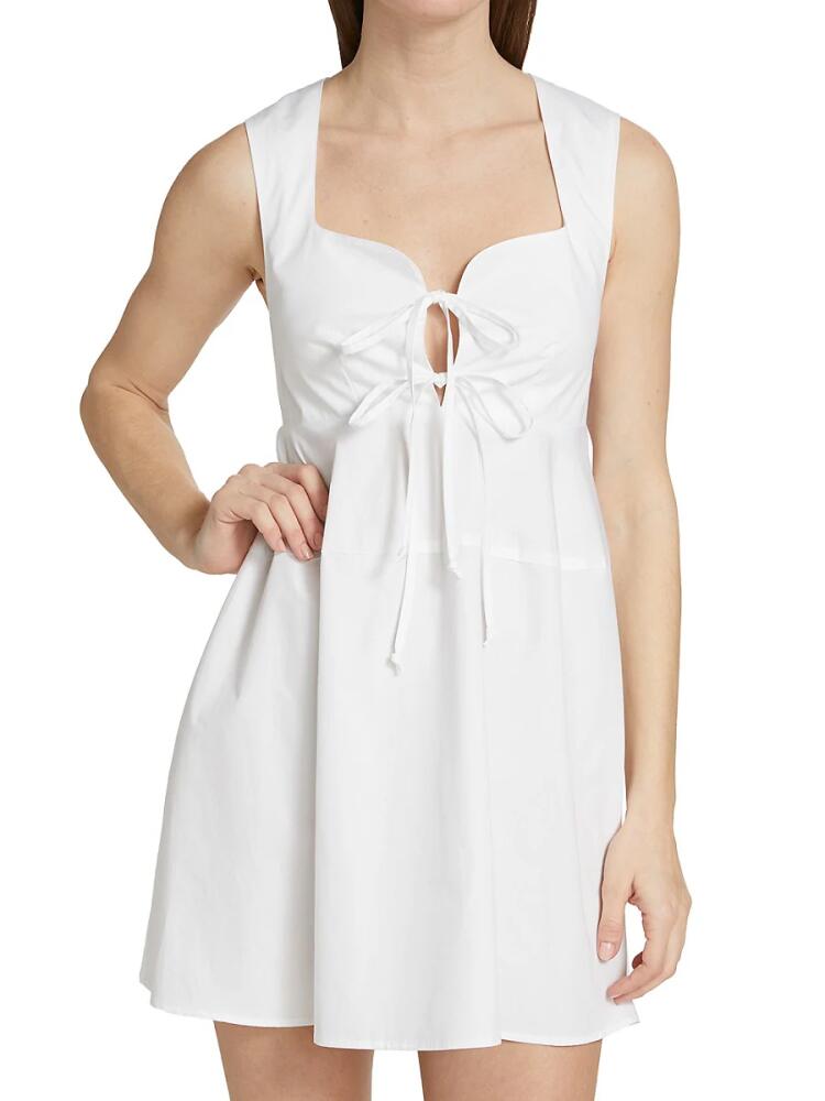 Matthew Bruch Women's Tie Front Apron Minidress - White Cover