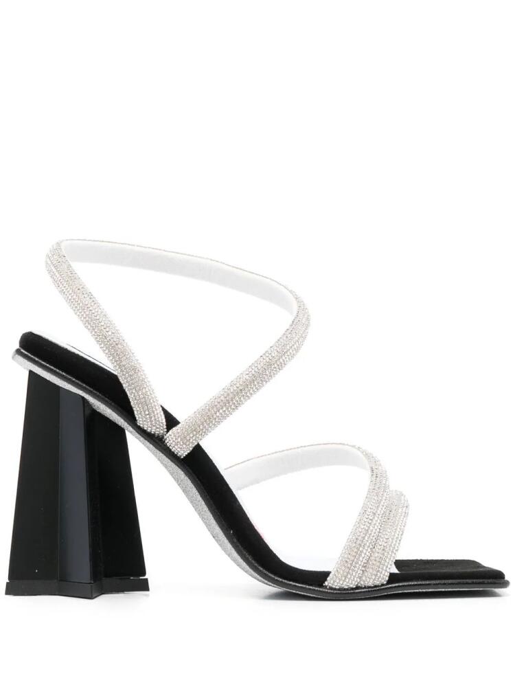 Chiara Ferragni glitter strap sculpted-heel sandals - Black Cover