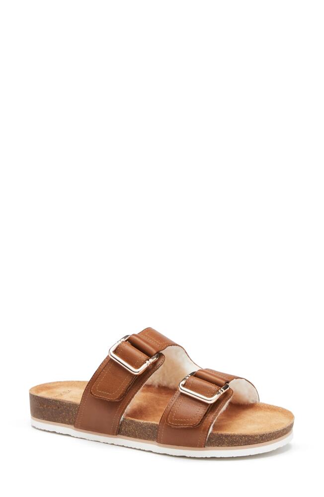 FRANKIE4 Nico Genuine Shearling Sandal in Cognac/Shearling Cover