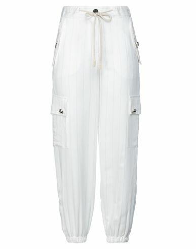 Brand Unique Woman Pants White Viscose, Polyester, Metal Cover