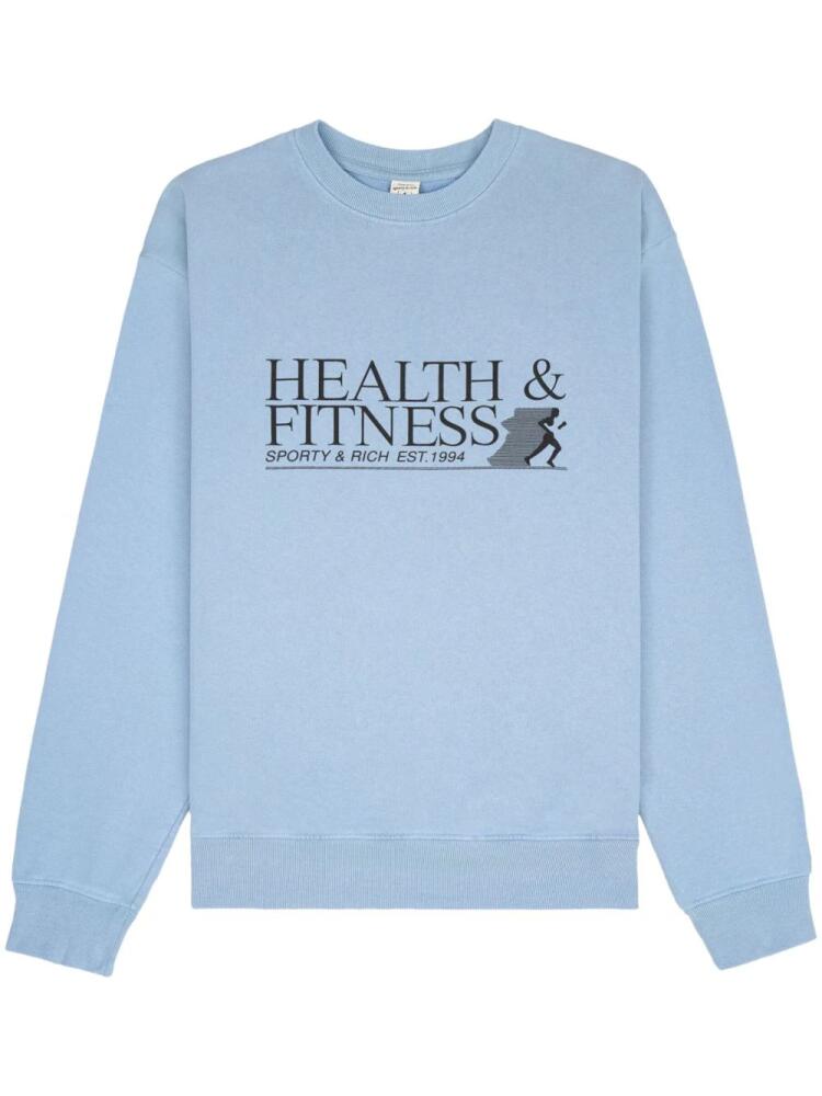 Sporty & Rich Health & Fitness logo-print sweatshirt - Blue Cover