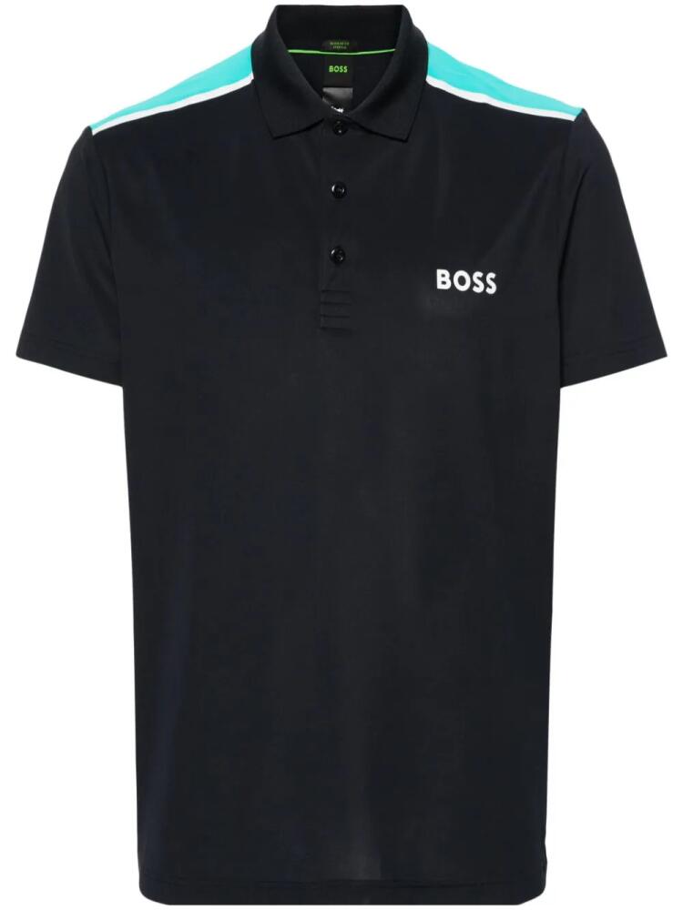 BOSS logo-print polo shirt - Blue Cover