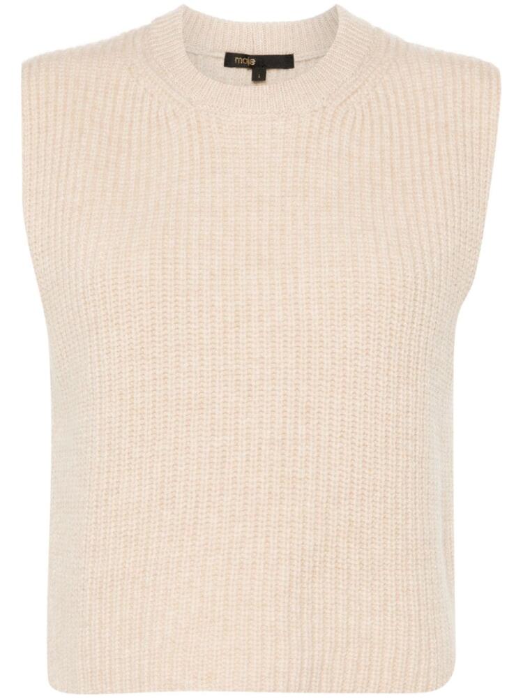 Maje sleeveless wool sweater - Neutrals Cover