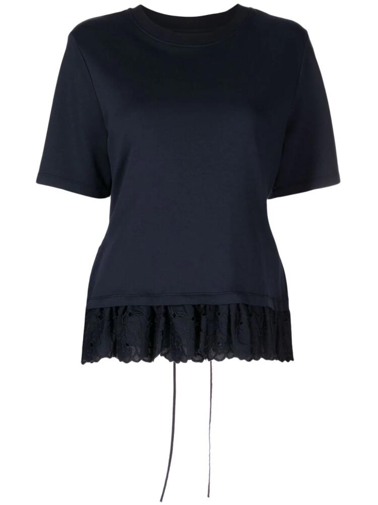 ERDEM peplum-hem cotton T-shirt - Blue Cover