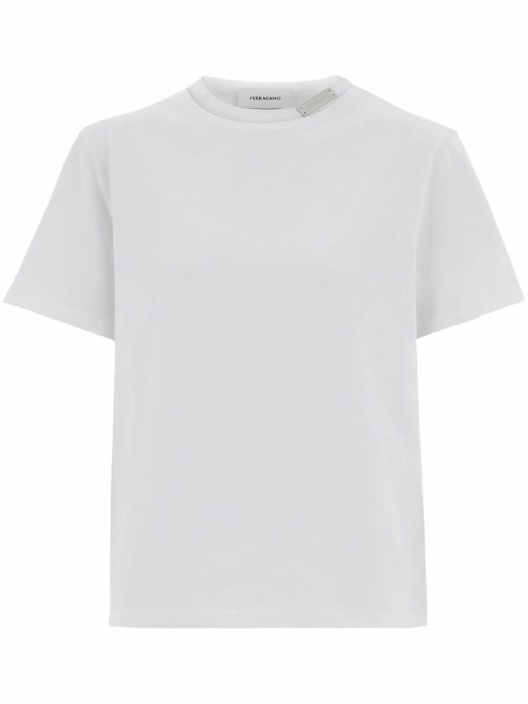 Ferragamo logo-plaque T-shirt - White Cover