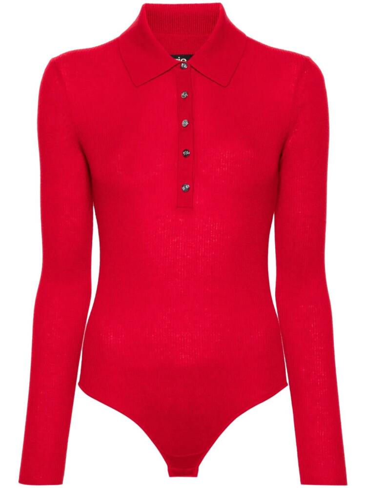 Maje wool-silk bodysuit - Red Cover