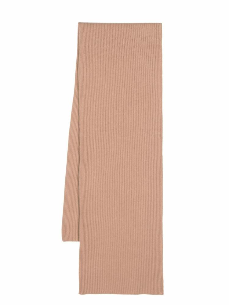 JOSEPH ribbed-knit merino wool scarf - Neutrals Cover