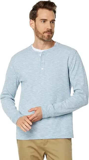 Vince Sun Faded Thermal Long Sleeve Henley (Pacific Blue) Men's T Shirt Cover