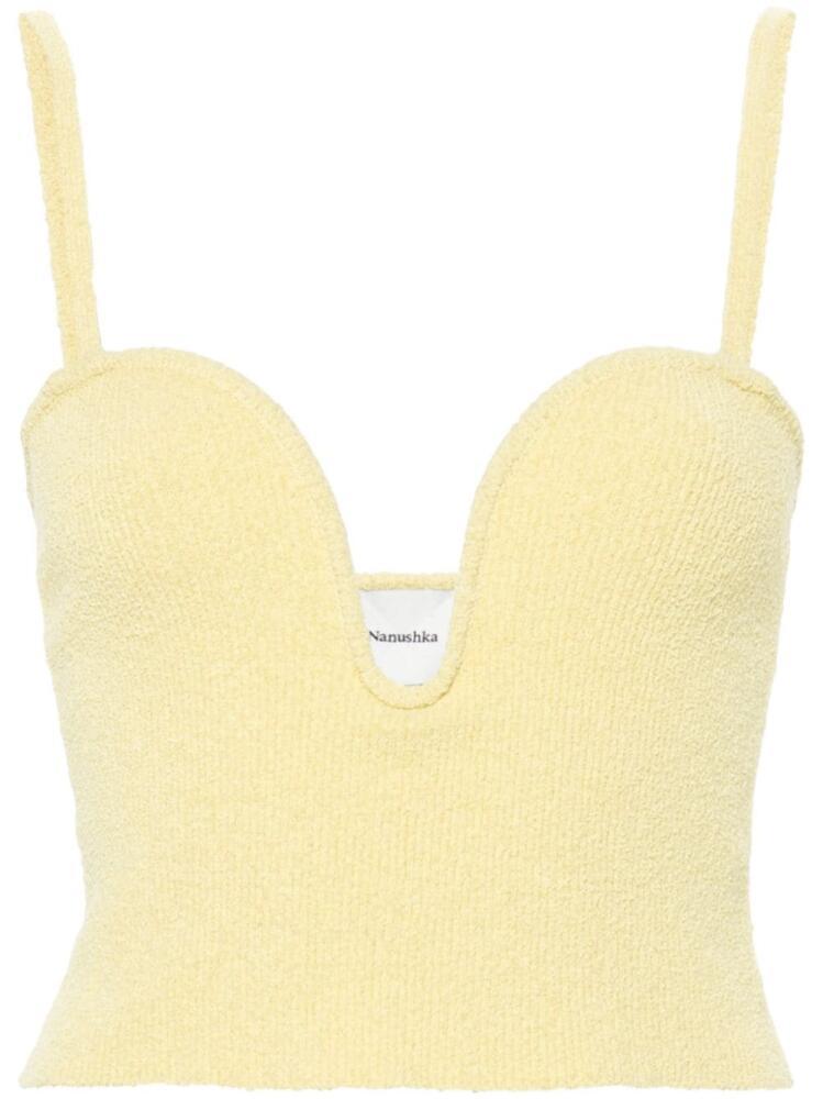 Nanushka Zue bouclé tank top - Yellow Cover