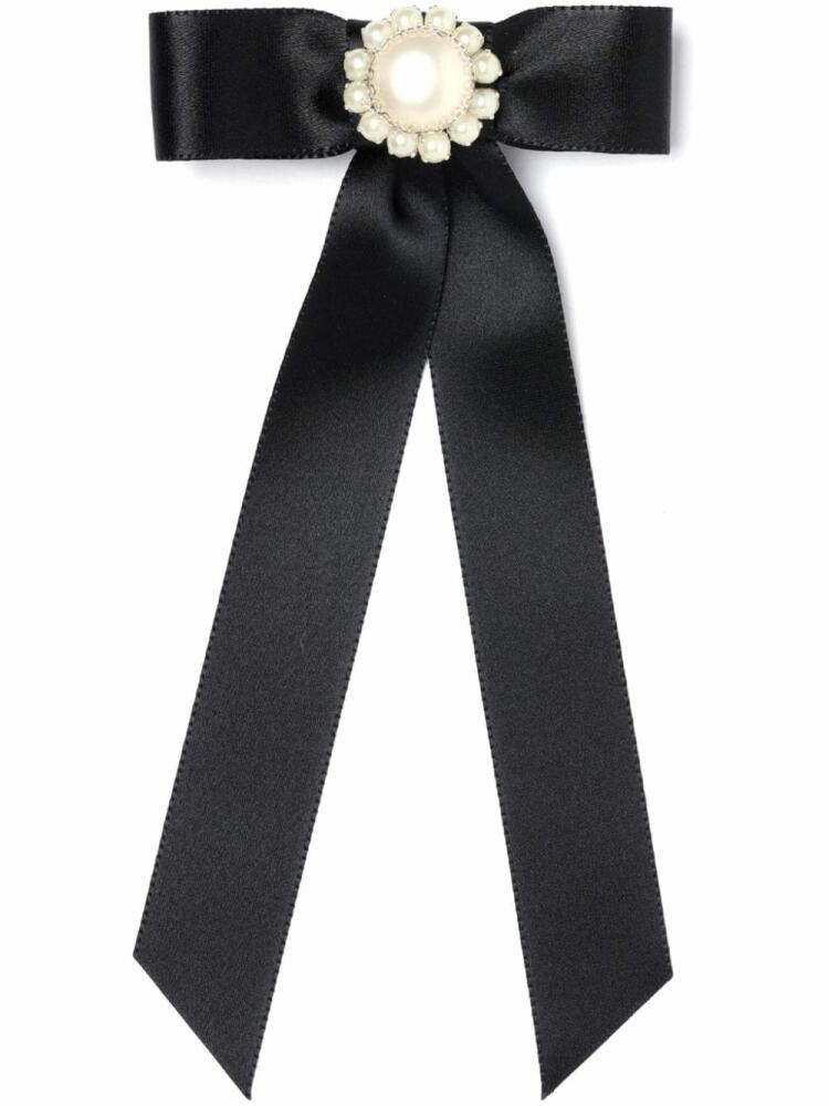 Jennifer Behr bow-detail silk hair clip - Black Cover