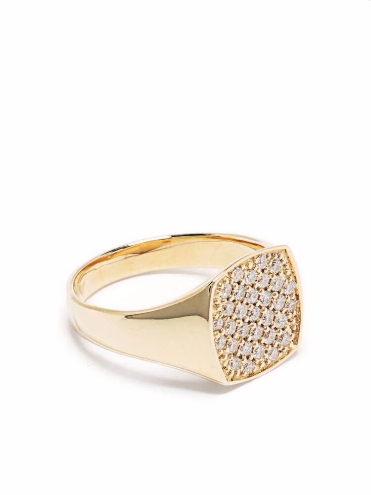 Tom Wood 9kt yellow gold mini cushion diamond ring Cover