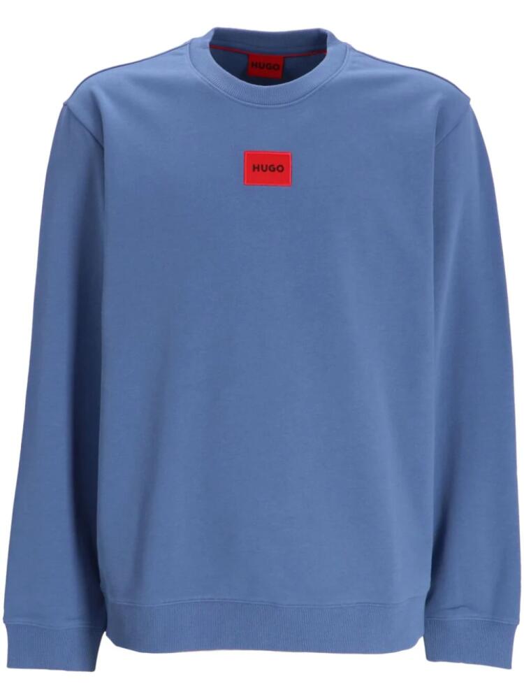 HUGO logo-patch cotton sweatshirt - Blue Cover