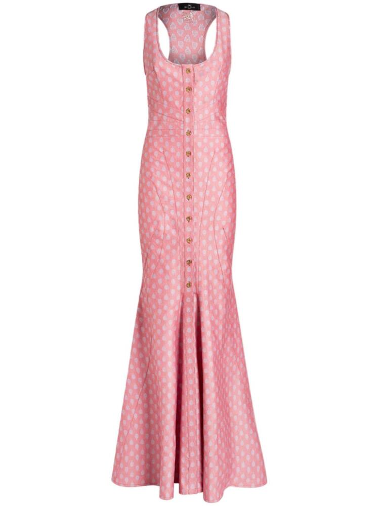 ETRO patterned-jacquard cotton gown - Pink Cover