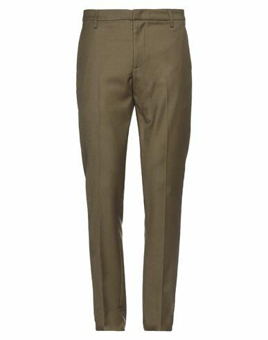 Dondup Man Pants Military green Virgin Wool, Elastane Cover