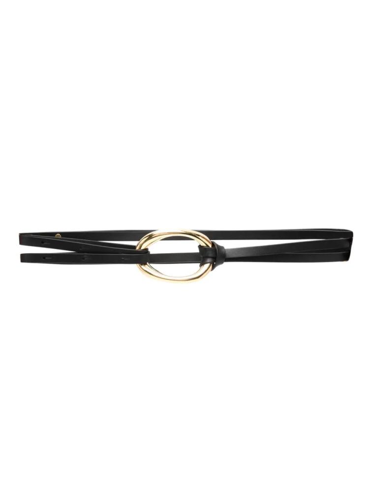 Jil Sander ring-buckle double-strap belt - Black Cover