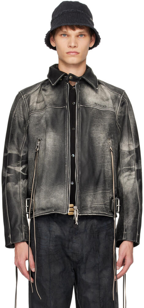 EYTYS SSENSE Exclusive Black Flux Leather Jacket Cover