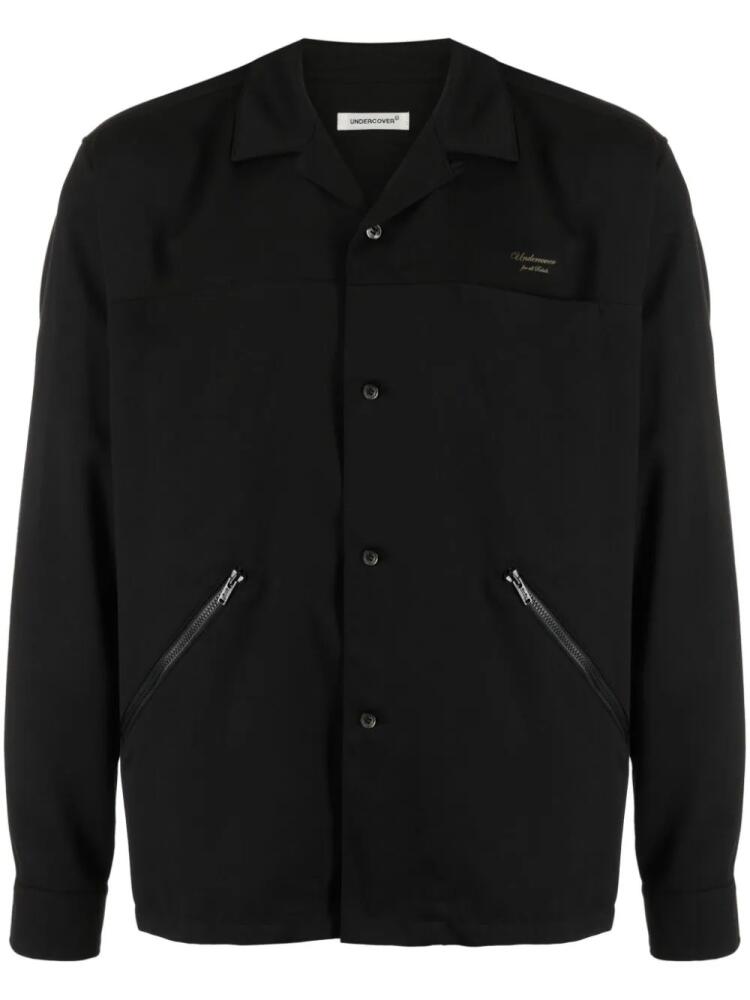 Undercover logo-embroidered button-up overshirt - Black Cover