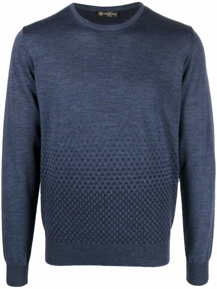 Corneliani gradient effect crew neck jumper - Blue Cover