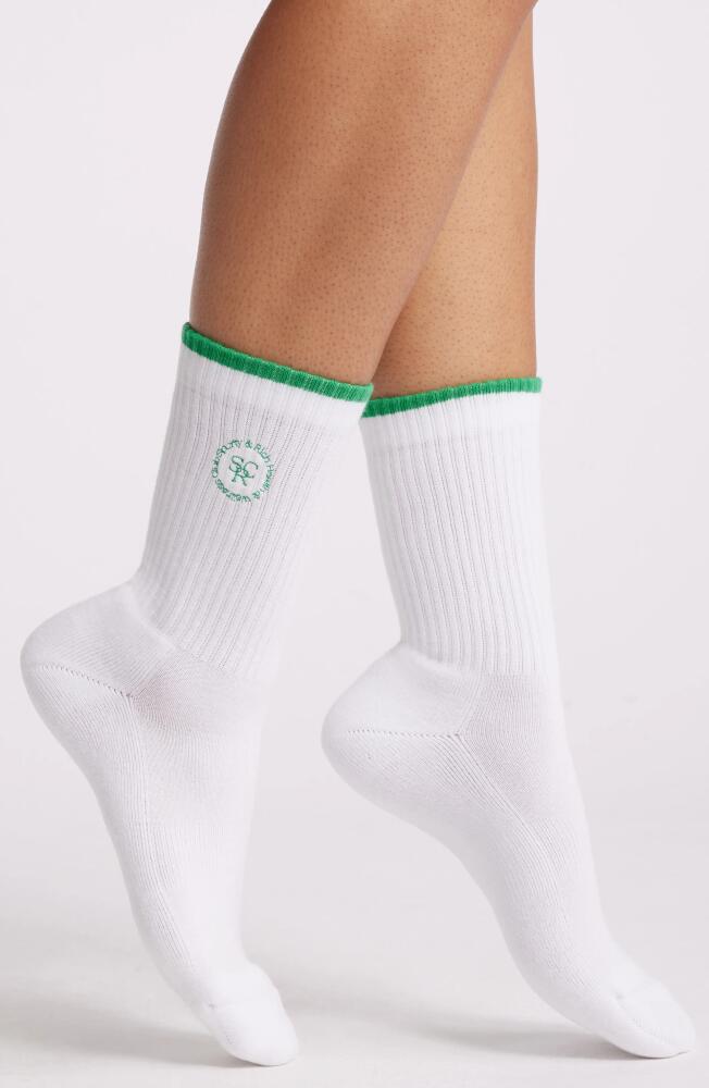 Sporty & Rich Embroidered Logo Crew Socks in White Cover