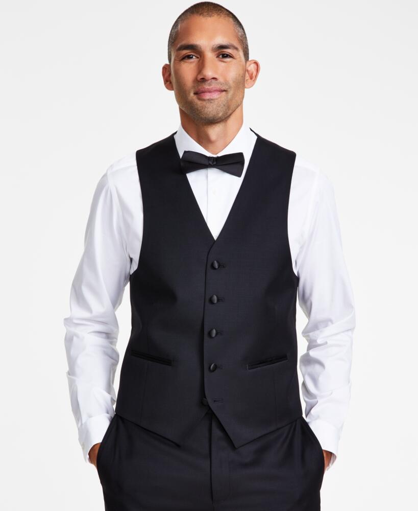 Michael Kors Men's Classic-Fit Stretch Tuxedo Vest - Black Cover