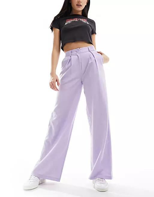 Reclaimed Vintage wide leg pants in purple Cover