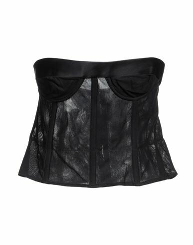 Maison Margiela Woman Top Black Cotton, Silk Cover