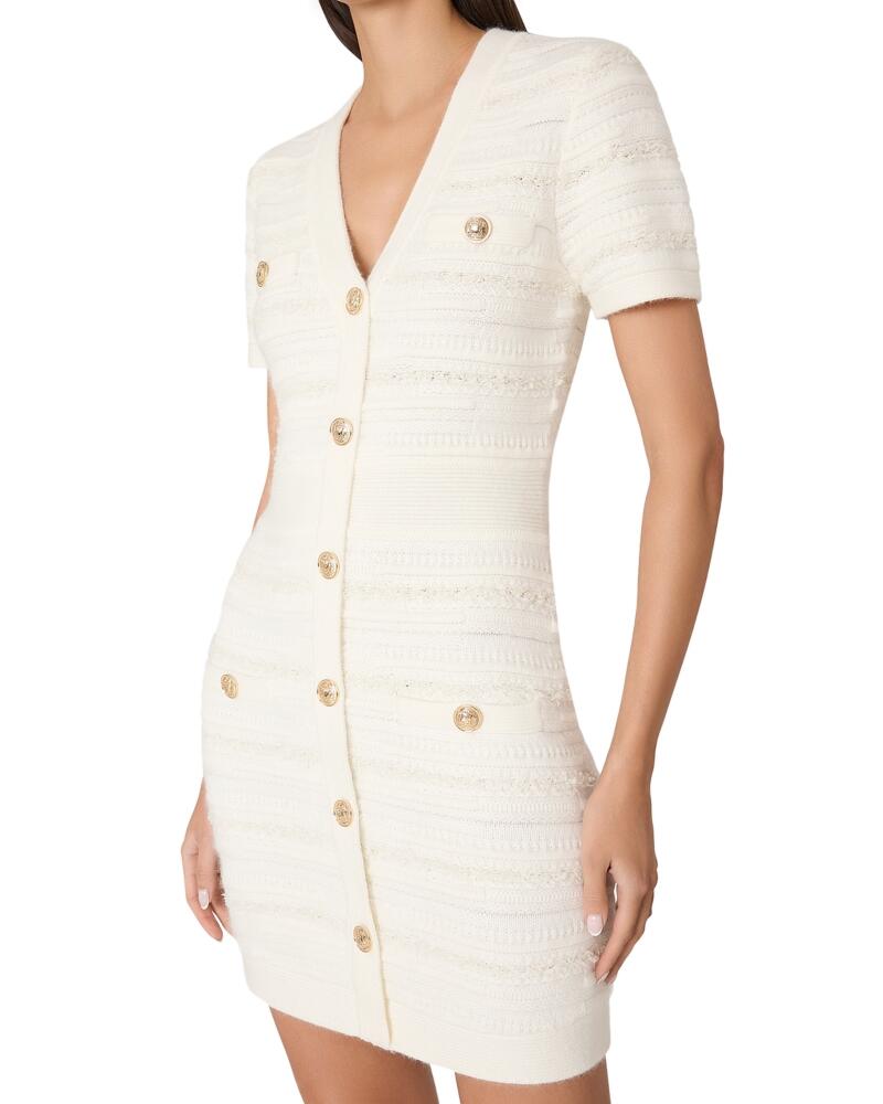 Milly Kennedy Textured V-Neck Knit Mini Dress Cover