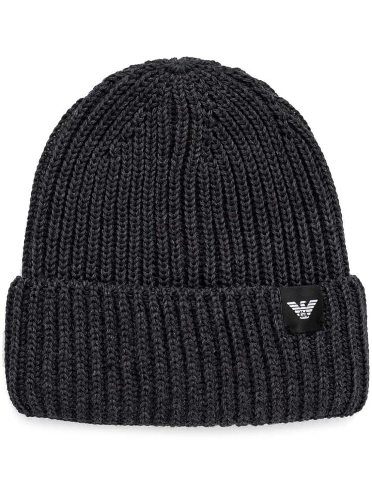 Emporio Armani logo-patch beanie - Grey Cover