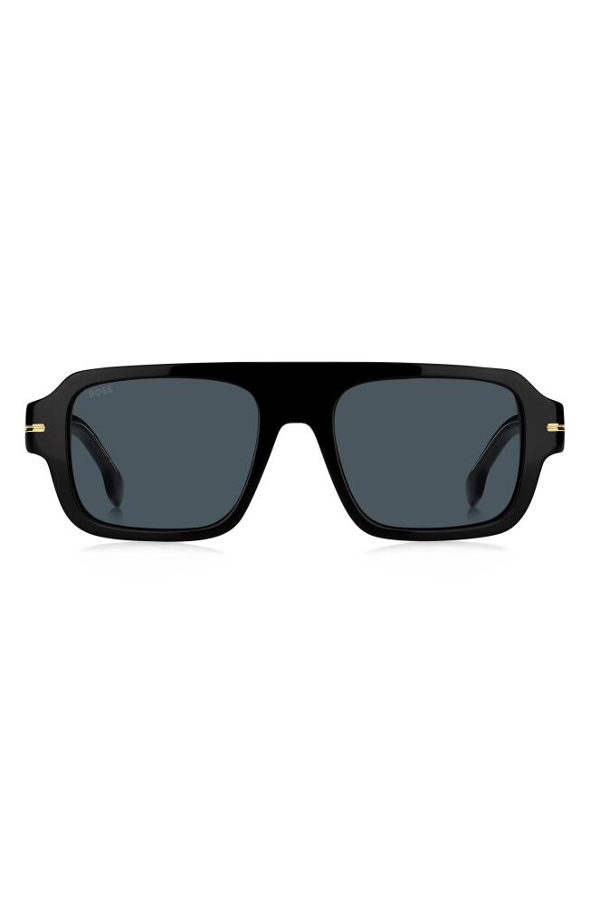 BOSS 53mm Flat Top Sunglasses in Black Cover