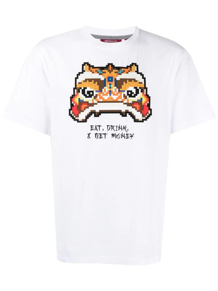 Mostly Heard Rarely Seen 8-Bit Eat, Drink & Get Money T-shirt - White Cover