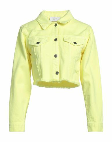 Soallure Woman Denim outerwear Yellow Cotton Cover