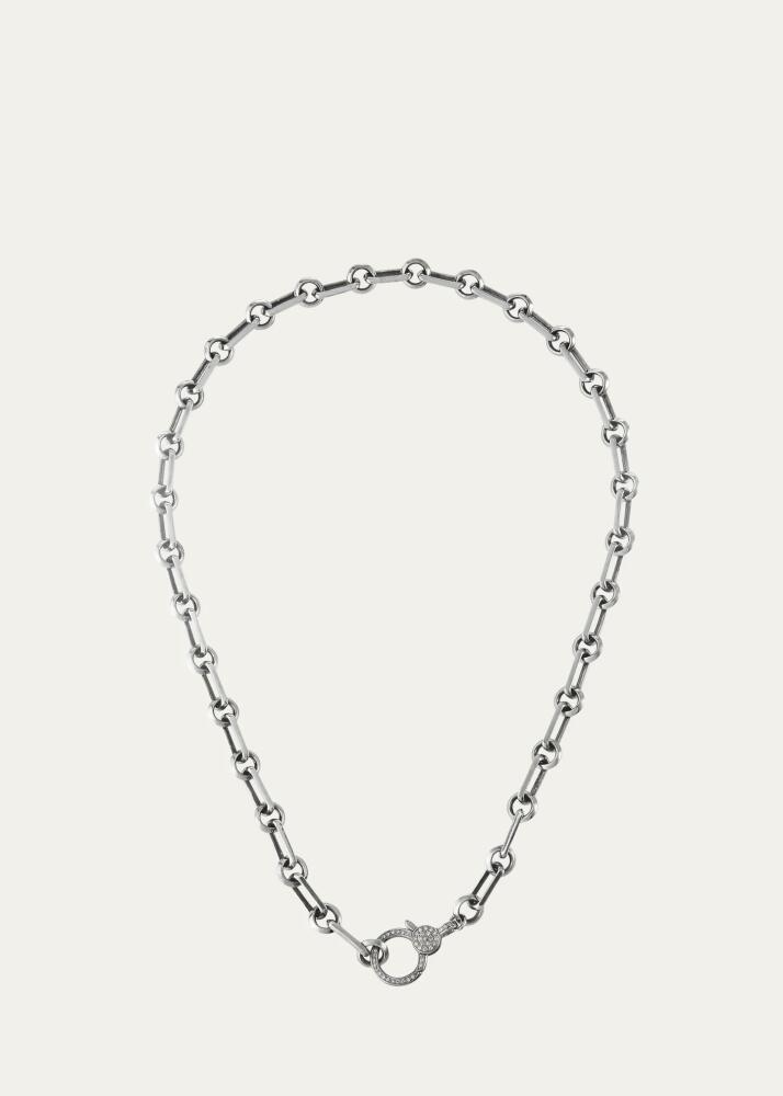 Sheryl Lowe Soho Chain with Diamond Pave Circle Claw Clasp Necklace Cover