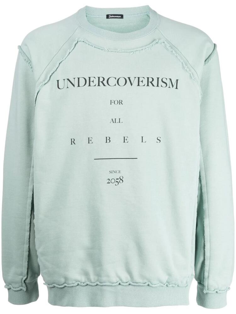 Undercoverism logo-print crew neck jumper - Blue Cover