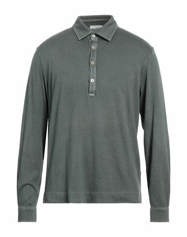 Boglioli Man Polo shirt Lead Cotton, Cashmere Cover