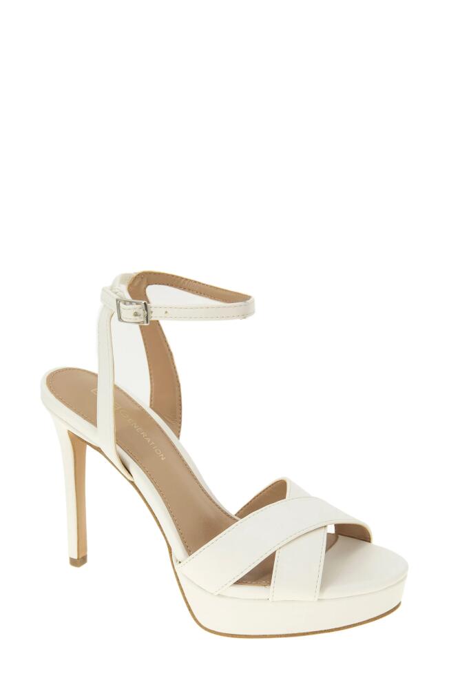 bcbg Niada Ankle Strap Platform Sandal in Cloud Dancer Cover