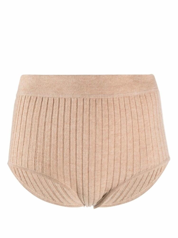 ERES ribbed knitted lounge shorts - Neutrals Cover