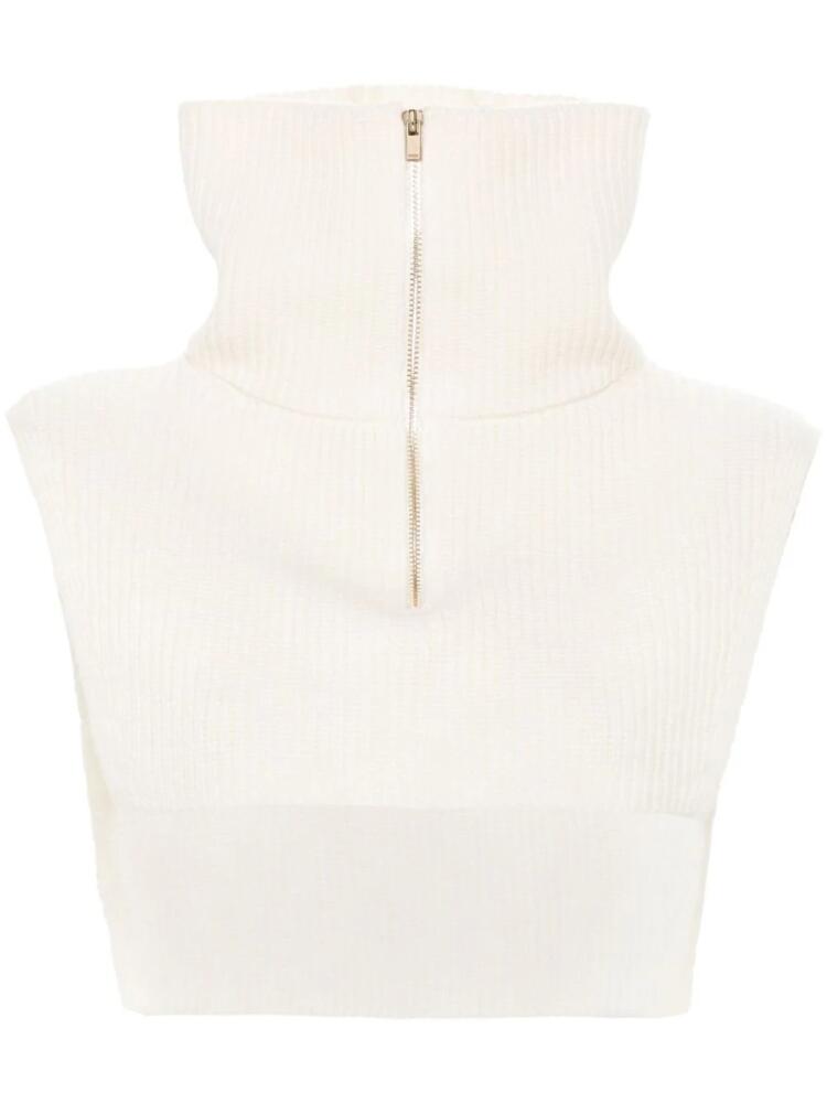 Maje zip-up neck warmer - Neutrals Cover