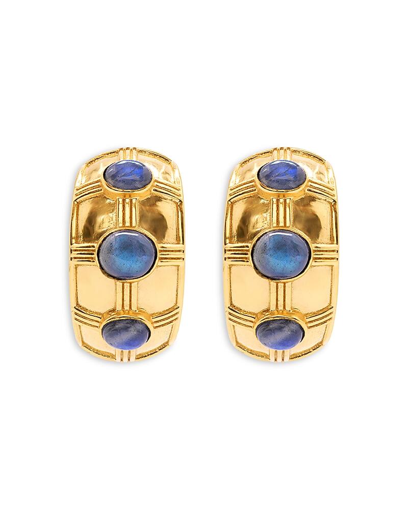 Capucine De Wulf Bold Labradorite Hoop Earrings in 18K Gold Plated Cover