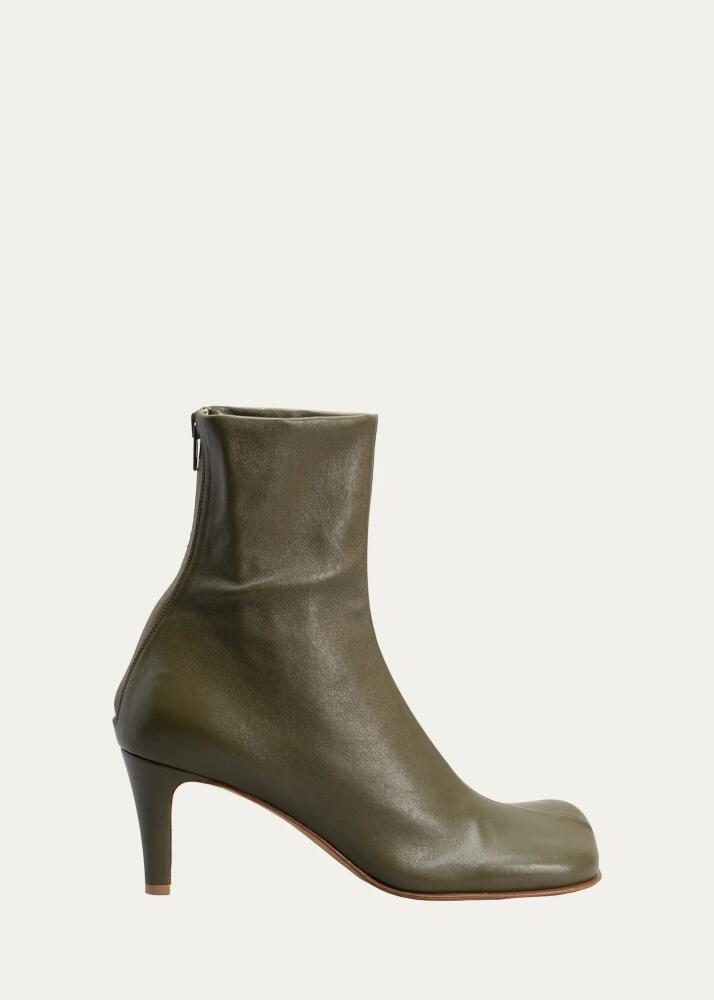 Bottega Veneta Bloc Stretch Leather Zip Ankle Booties Cover