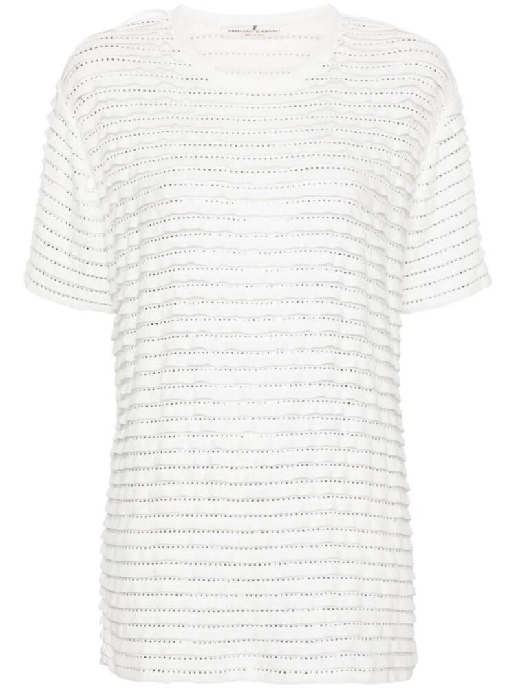 Ermanno Scervino rhinestone-embellished knitted top - White Cover