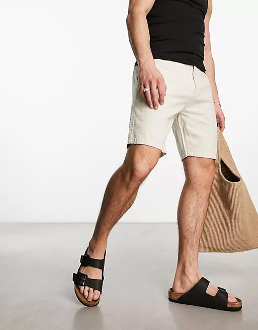 New Look linen shorts in off white Cover