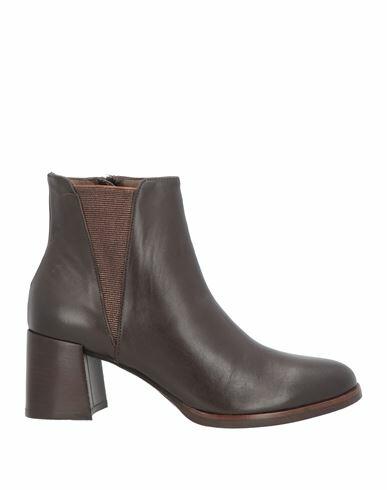 Calpierre Woman Ankle boots Dark brown Soft Leather Cover