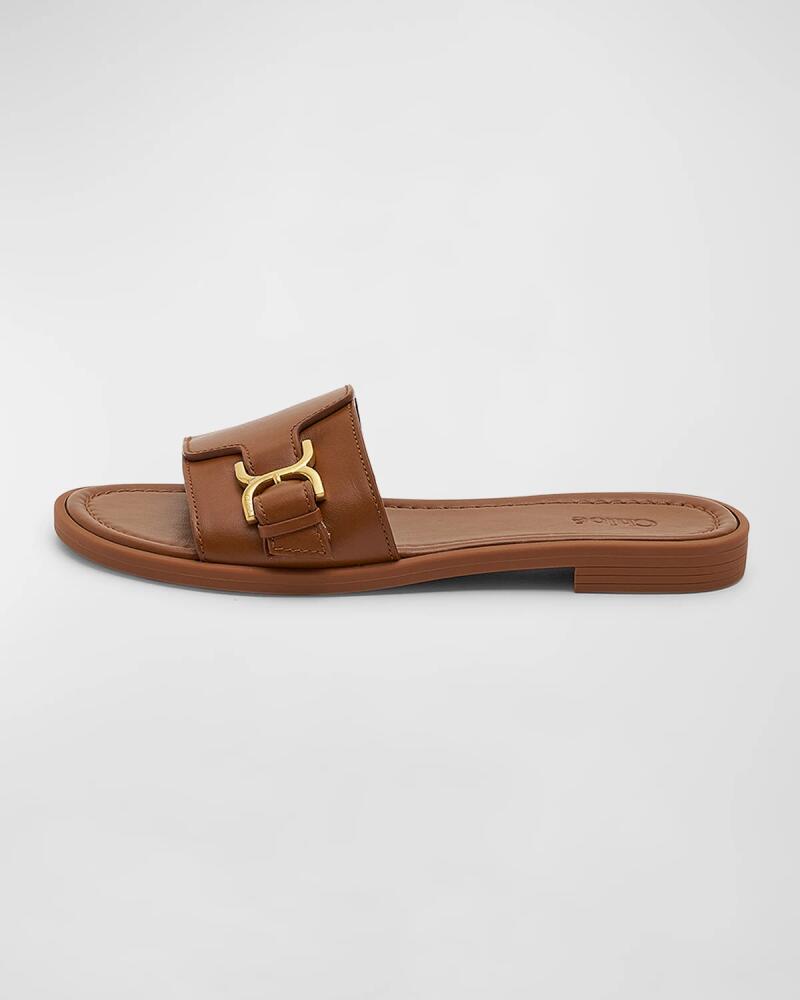 Chloe Marcie Leather Buckle Flat Sandals Cover