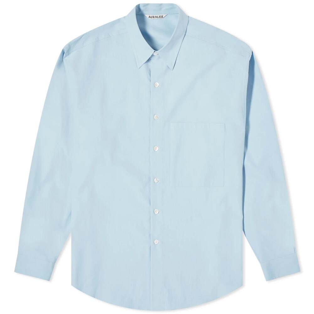 Auralee Men's Washed Finx Shirt in Sax Blue Cover