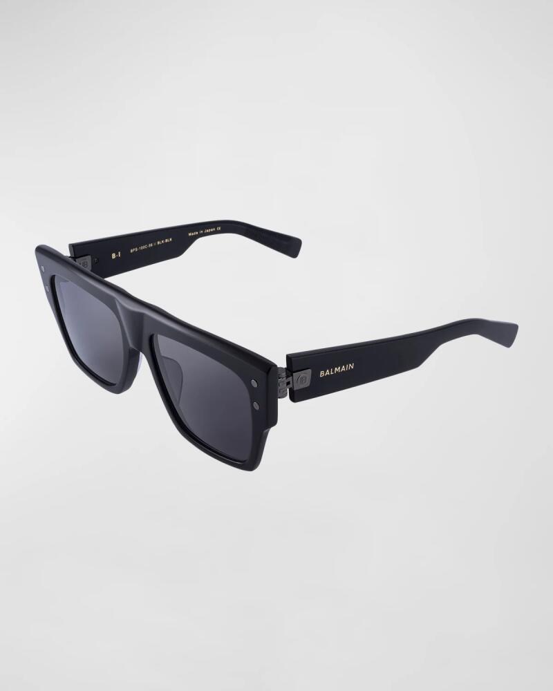 Balmain B-I Acetate Rectangle Sunglasses Cover