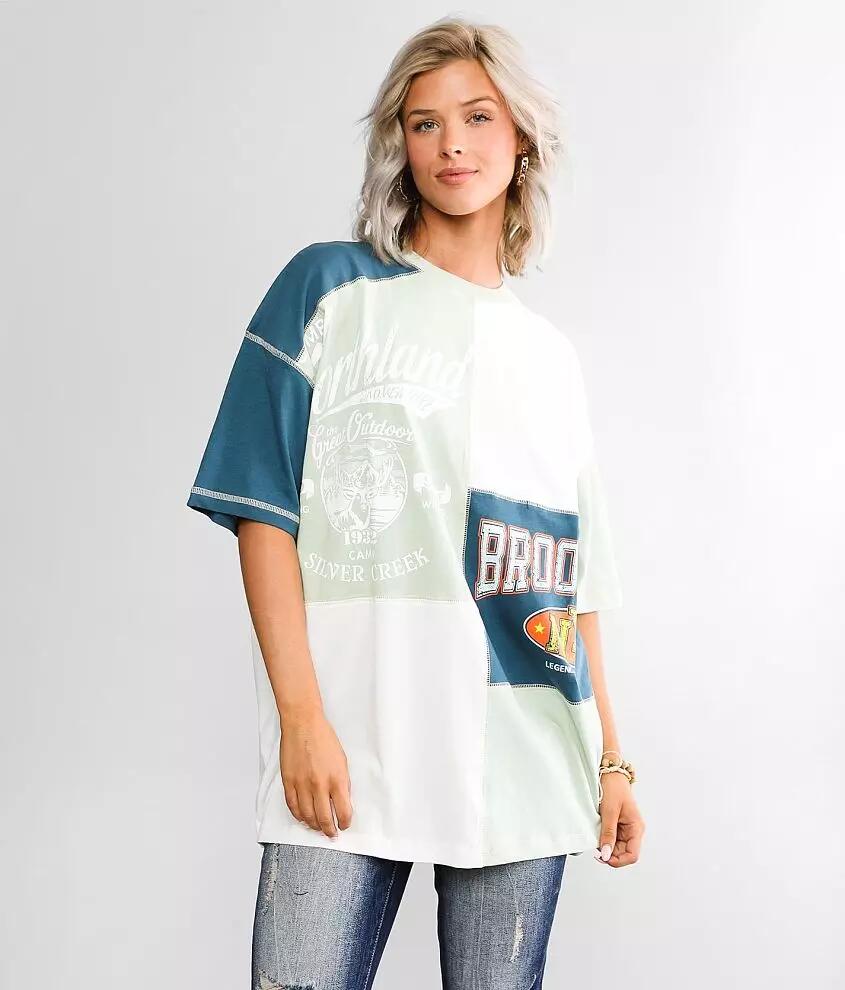 Modish Rebel Pieced Color Block T-Shirt Cover