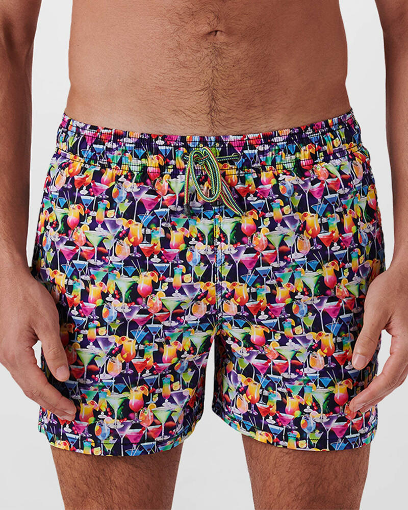 Bugatchi Men's Cocktail-Print Swim Trunks Cover